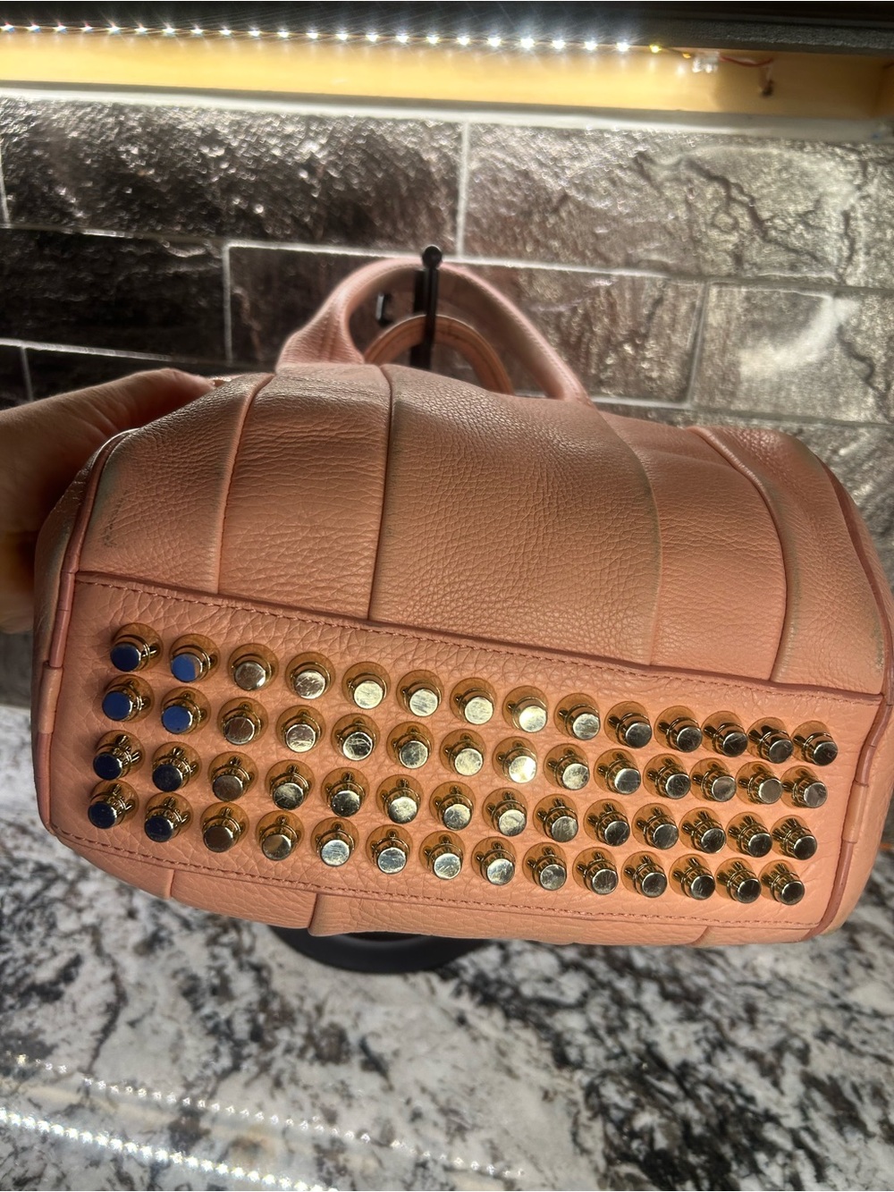Alexander Wang Vintage Blush Pink Studded Leather 2 Way Boston Bag